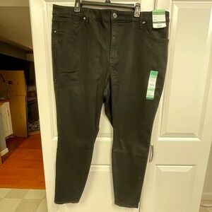 BRAND NEW WOMEN'S SIZE 22W TERRA & SKY BLACK SKINNY JEANS High Rise